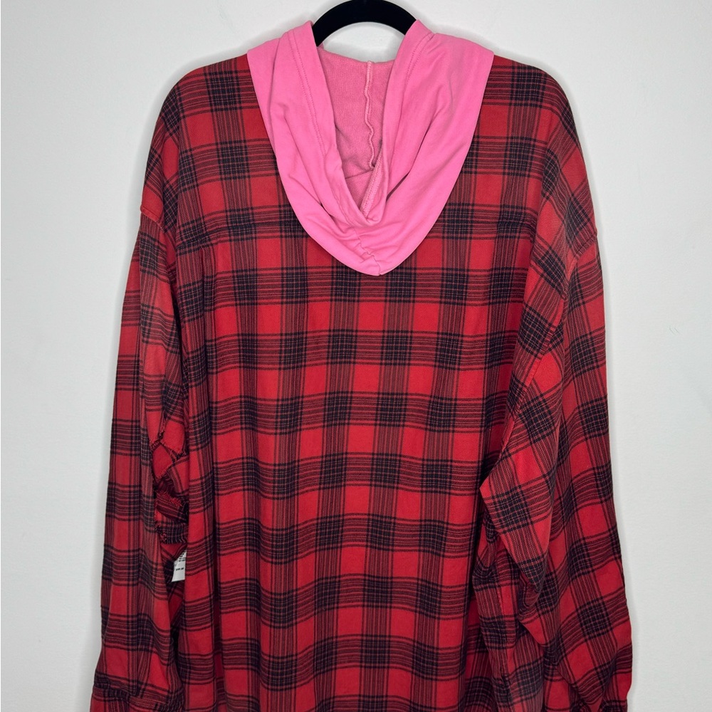Balenciaga Faded Buffalo Check Flannel Red Black Pink Men’s Size 1/S - Picture 10 of 10
